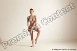 Nude Gymnastic poses Woman White Moving poses Slim long brown Dynamic poses Pinup